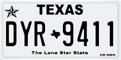TX license plate DYR9411