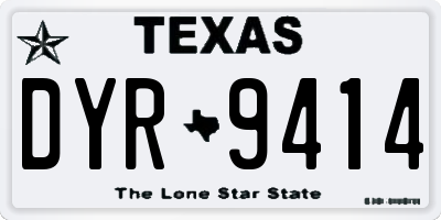 TX license plate DYR9414