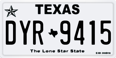 TX license plate DYR9415