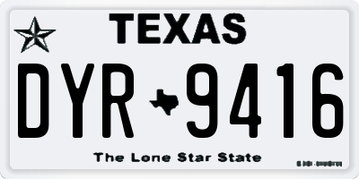 TX license plate DYR9416