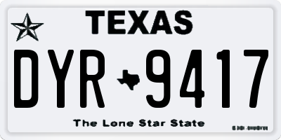TX license plate DYR9417