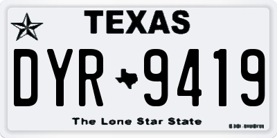 TX license plate DYR9419