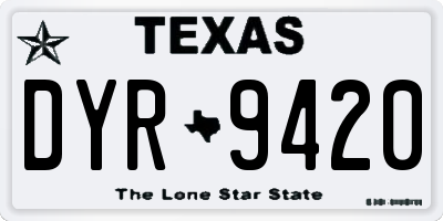 TX license plate DYR9420