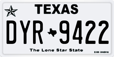 TX license plate DYR9422