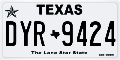 TX license plate DYR9424