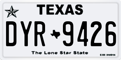TX license plate DYR9426