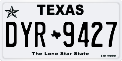 TX license plate DYR9427