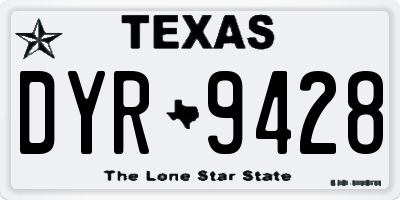 TX license plate DYR9428