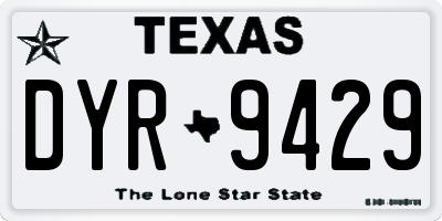 TX license plate DYR9429