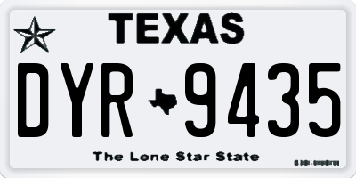 TX license plate DYR9435