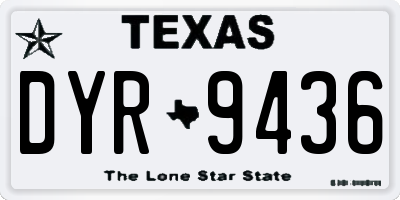TX license plate DYR9436