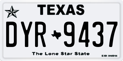 TX license plate DYR9437