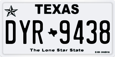 TX license plate DYR9438