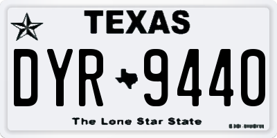 TX license plate DYR9440