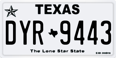 TX license plate DYR9443