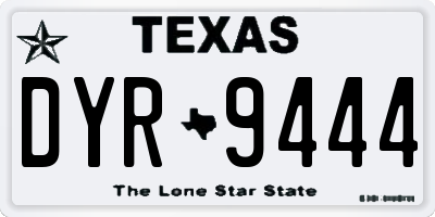 TX license plate DYR9444