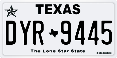 TX license plate DYR9445