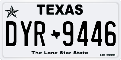 TX license plate DYR9446