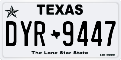 TX license plate DYR9447