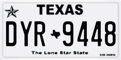 TX license plate DYR9448