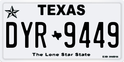 TX license plate DYR9449