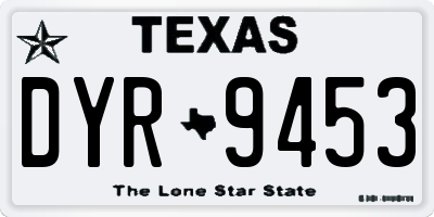 TX license plate DYR9453