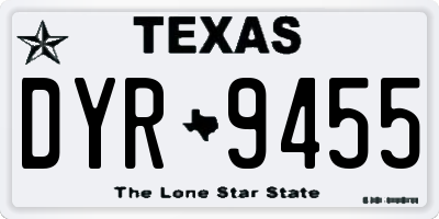 TX license plate DYR9455
