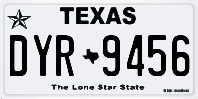TX license plate DYR9456