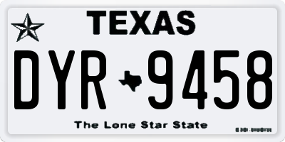 TX license plate DYR9458