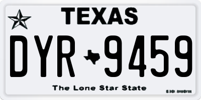 TX license plate DYR9459