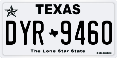 TX license plate DYR9460