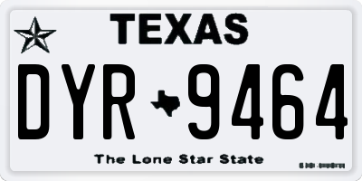 TX license plate DYR9464