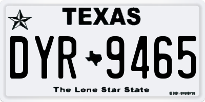 TX license plate DYR9465
