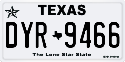 TX license plate DYR9466