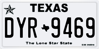 TX license plate DYR9469