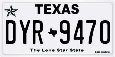 TX license plate DYR9470
