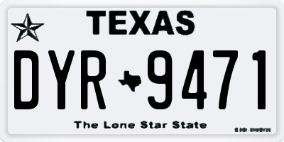 TX license plate DYR9471