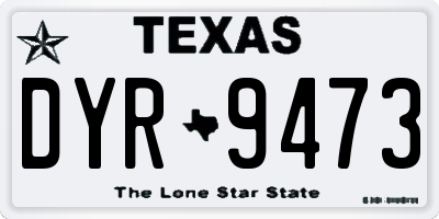 TX license plate DYR9473