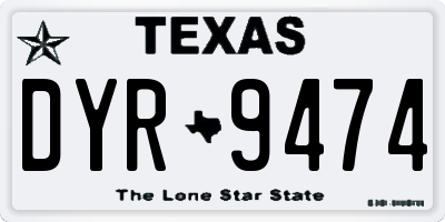 TX license plate DYR9474
