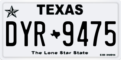 TX license plate DYR9475