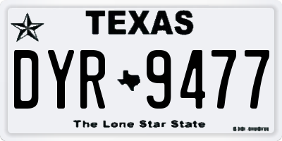 TX license plate DYR9477