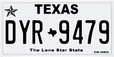 TX license plate DYR9479