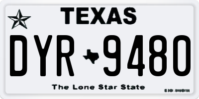 TX license plate DYR9480