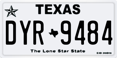 TX license plate DYR9484