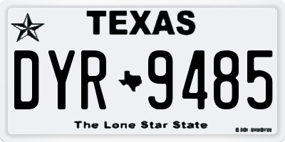 TX license plate DYR9485