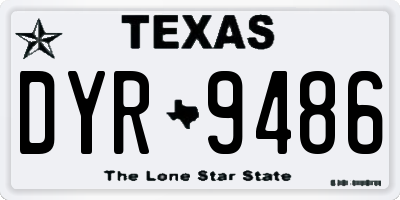 TX license plate DYR9486