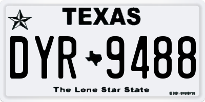 TX license plate DYR9488