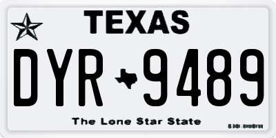 TX license plate DYR9489