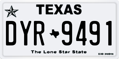 TX license plate DYR9491
