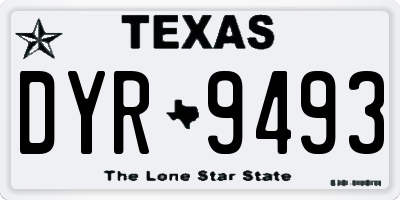 TX license plate DYR9493